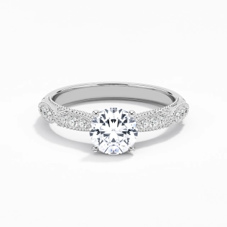 Baroque Round 1.00ct Moissanite Engagement Ring