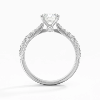 Baroque Round 1.00ct Moissanite Engagement Ring