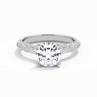 Baroque Round 2.00ct Moissanite Engagement Ring