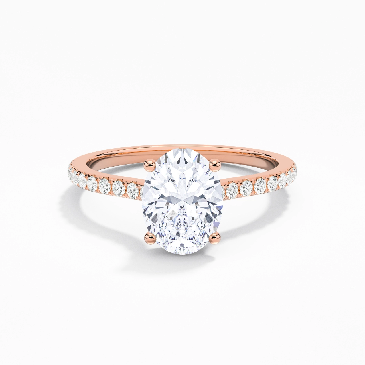 1.50ct Moissanite Engagement Ring 18K Rose Gold