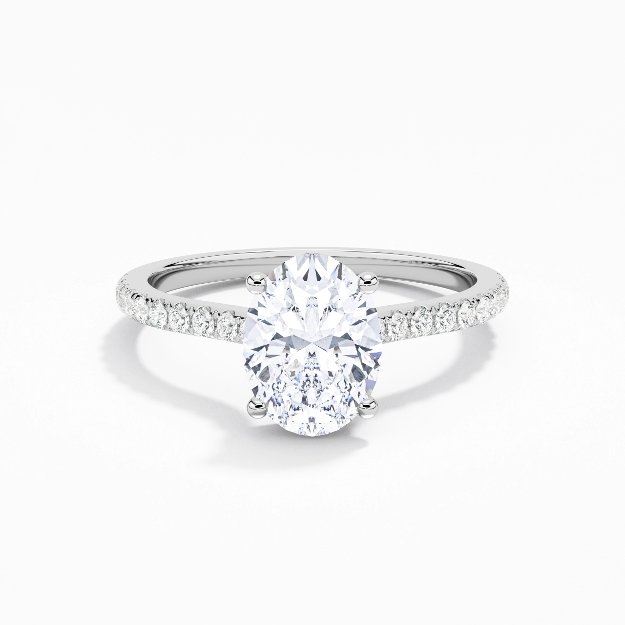 Sobre Ovale 1.50ct Moissanite Bague de fiançailles