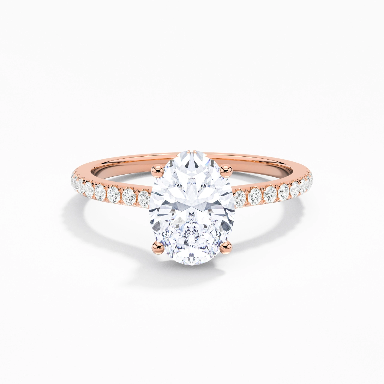 1.00ct Moissanite Engagement Ring 18K Rose Gold