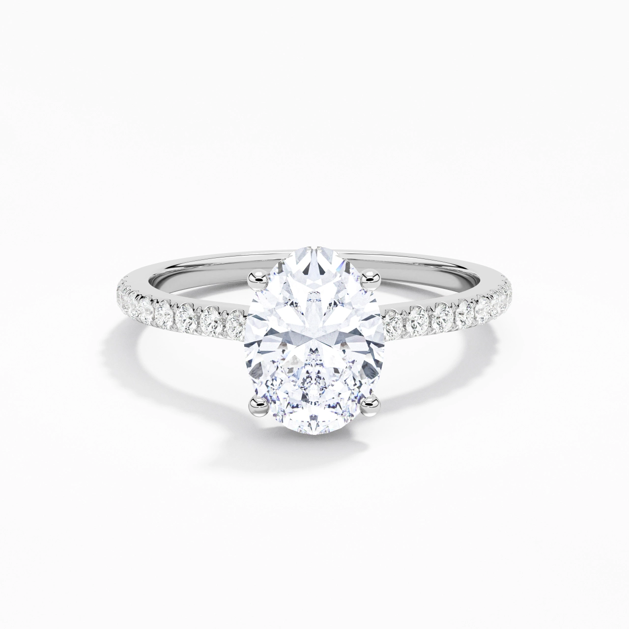 Sobre Ovale 1.00ct Moissanite Bague de fiançailles