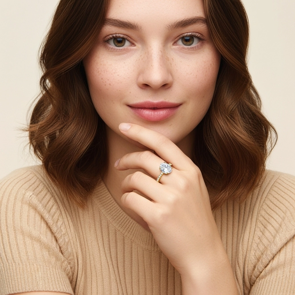 Understated Oval 1.00ct Moissanite Engagement Ring