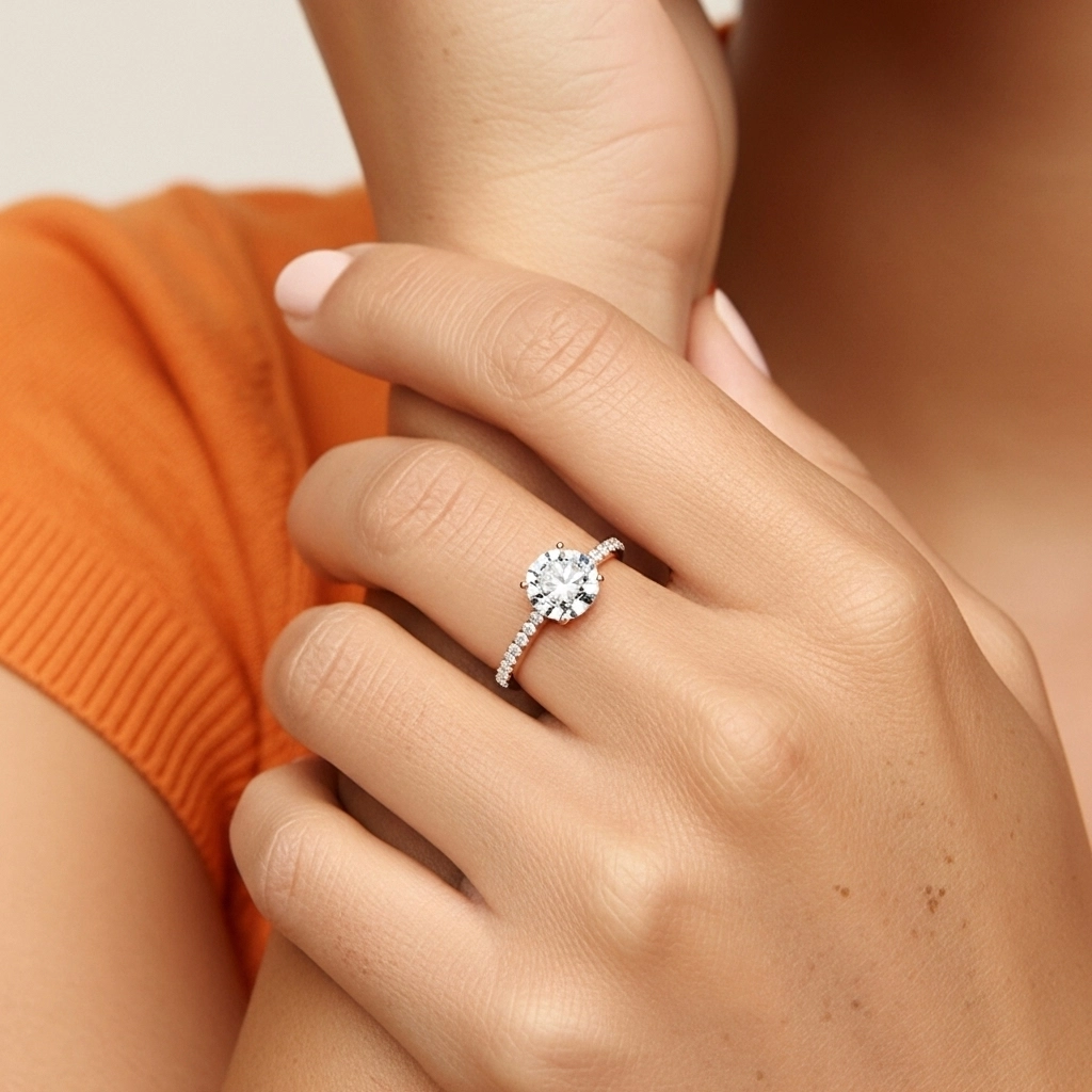 2.00ct Moissanite Engagement Ring 18K Rose Gold