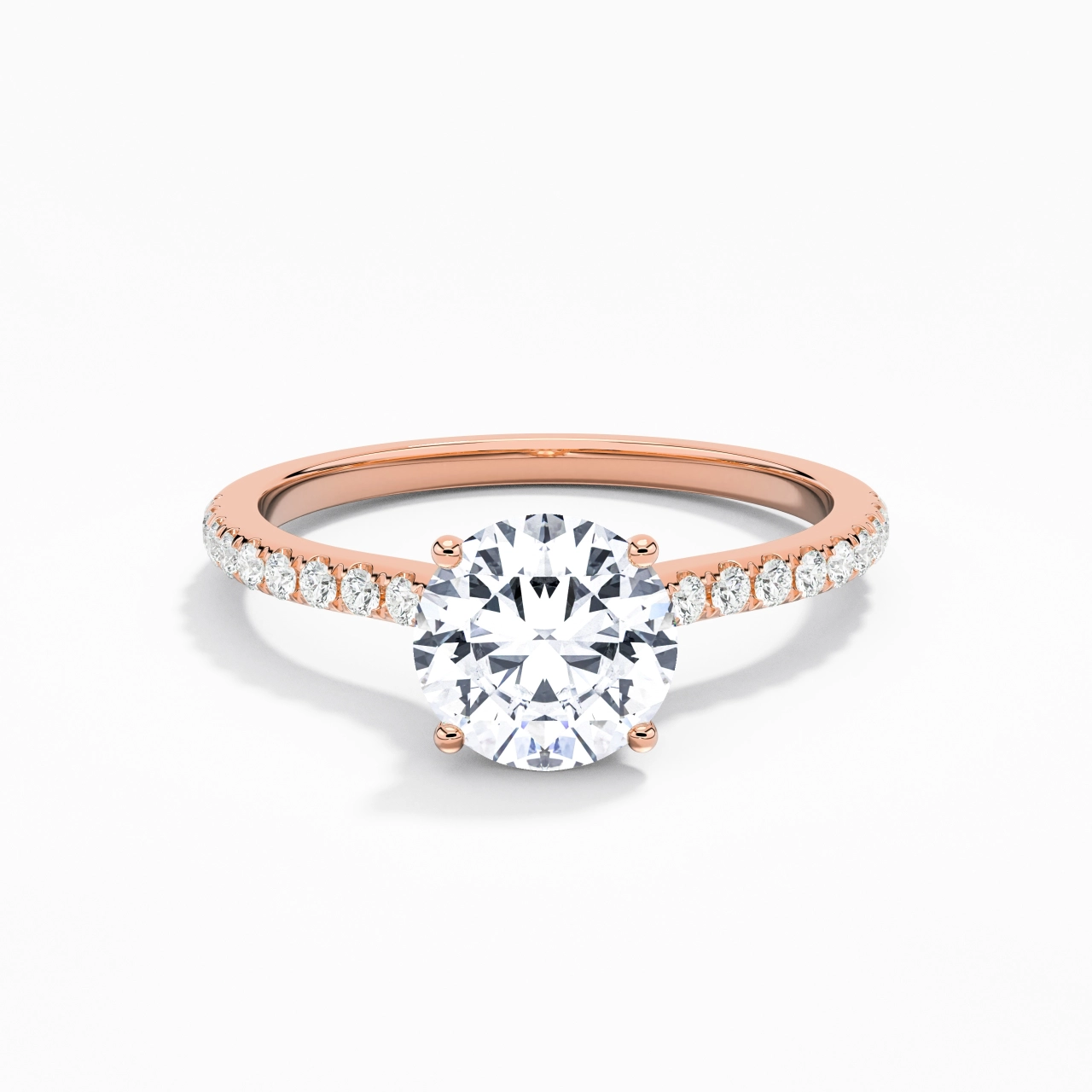 1.00ct Moissanite Bague de fiançailles Or rose 14 carats