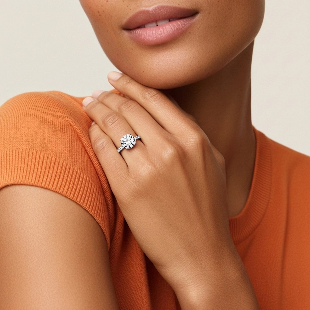 1.00ct Moissanite Engagement Ring Platinum