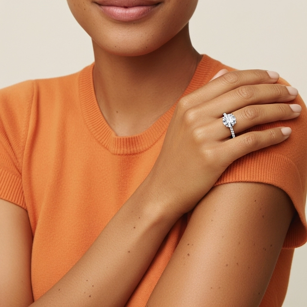 1.00ct Moissanite Engagement Ring Platinum