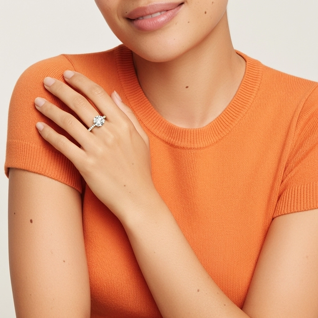 1.50ct Moissanite Engagement Ring 14K Gold