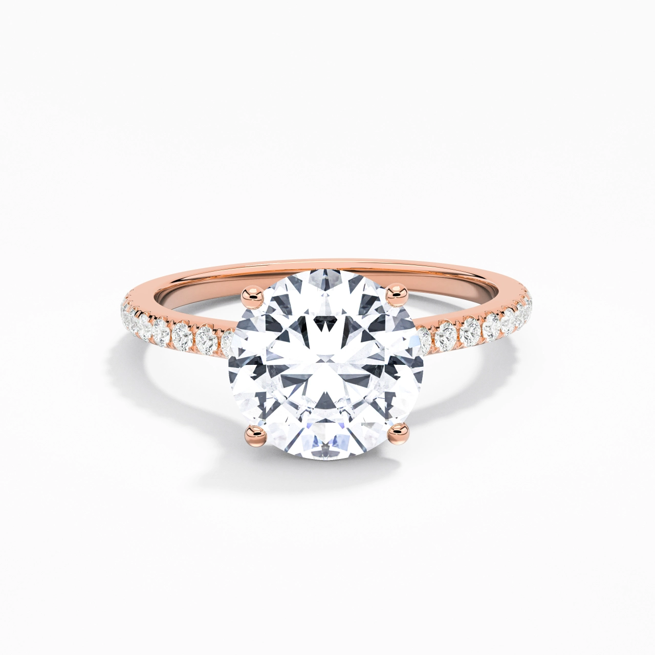 2.00ct Moissanite Bague de fiançailles Or rose 14 carats