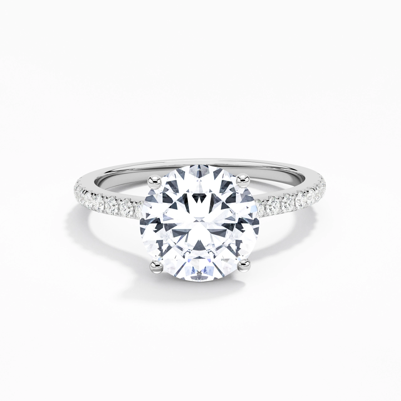 Understated Round 2.00ct Moissanite Engagement Ring