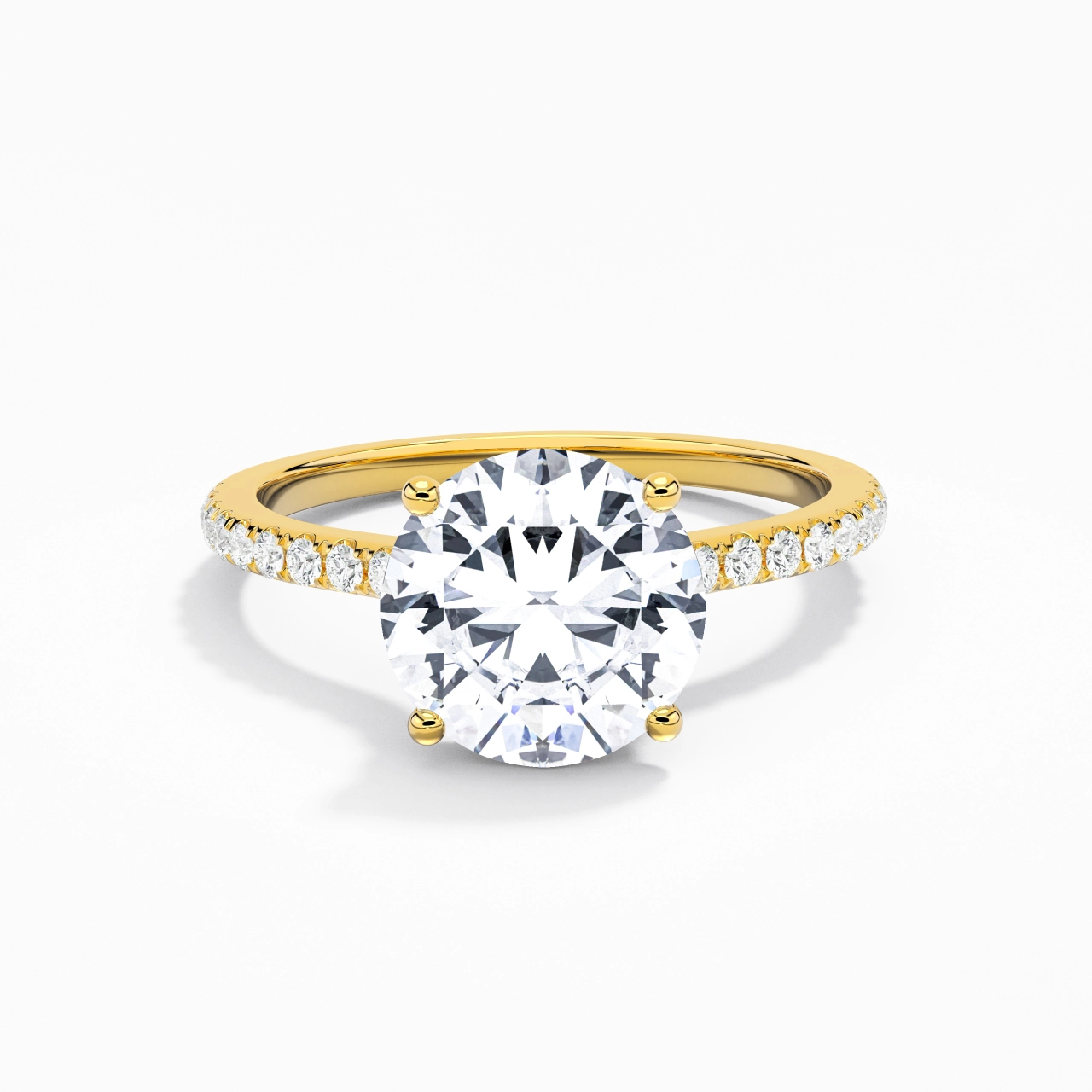 Sobre Rond 2.00ct Moissanite Bague de fiançailles