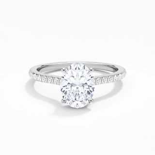 Sobre Ovale 1.50ct Moissanite Bague de fiançailles