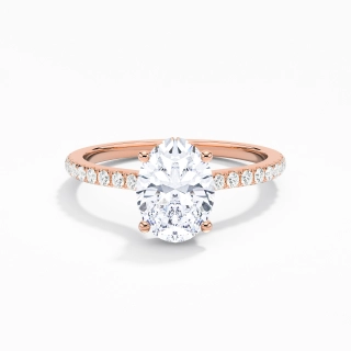 1.00ct Moissanite Engagement Ring 18K Rose Gold