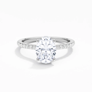 Sobre Ovale 1.00ct Moissanite Bague de fiançailles