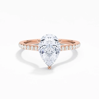 1.50ct Moissanite Engagement Ring 14K Rose Gold