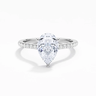 Understated Pear 1.50ct Moissanite Engagement Ring