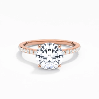 1.50ct Moissanite Engagement Ring 14K Rose Gold