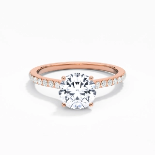 1.00ct Moissanite Engagement Ring 18K Rose Gold