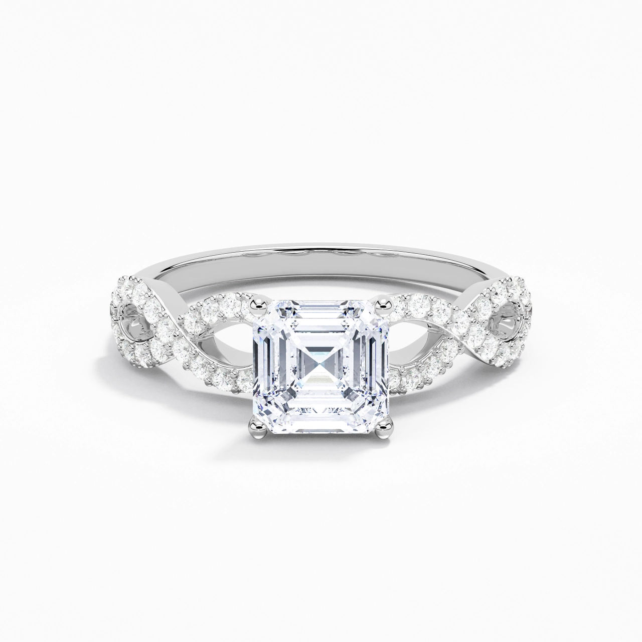 1.50ct Moissanite Engagement Ring 18K White Gold