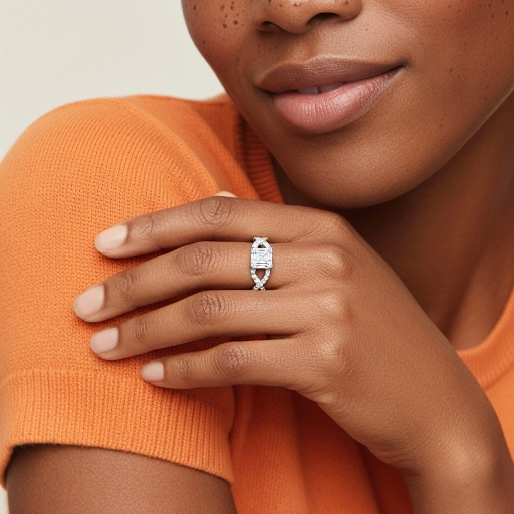 1.00ct Moissanite Engagement Ring Platinum