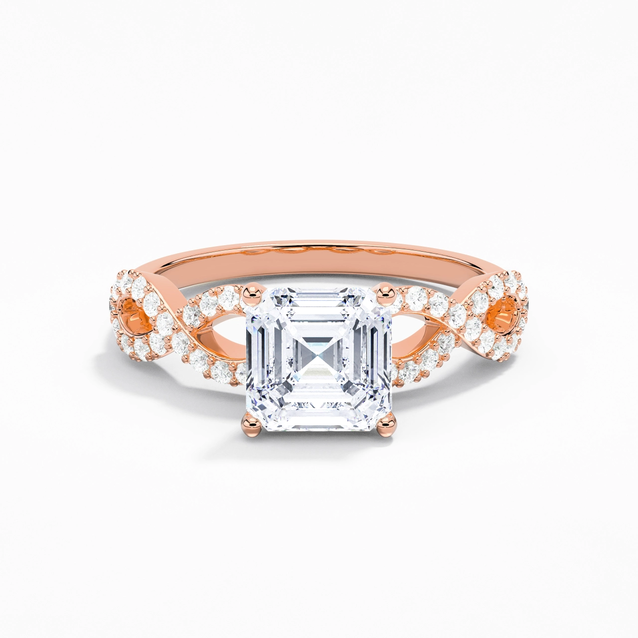 2.00ct Moissanite Engagement Ring 14K Rose Gold