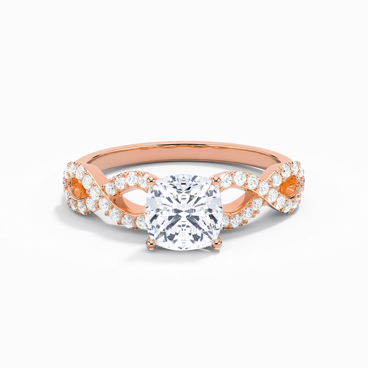 1.50ct Moissanite Engagement Ring 14K Rose Gold