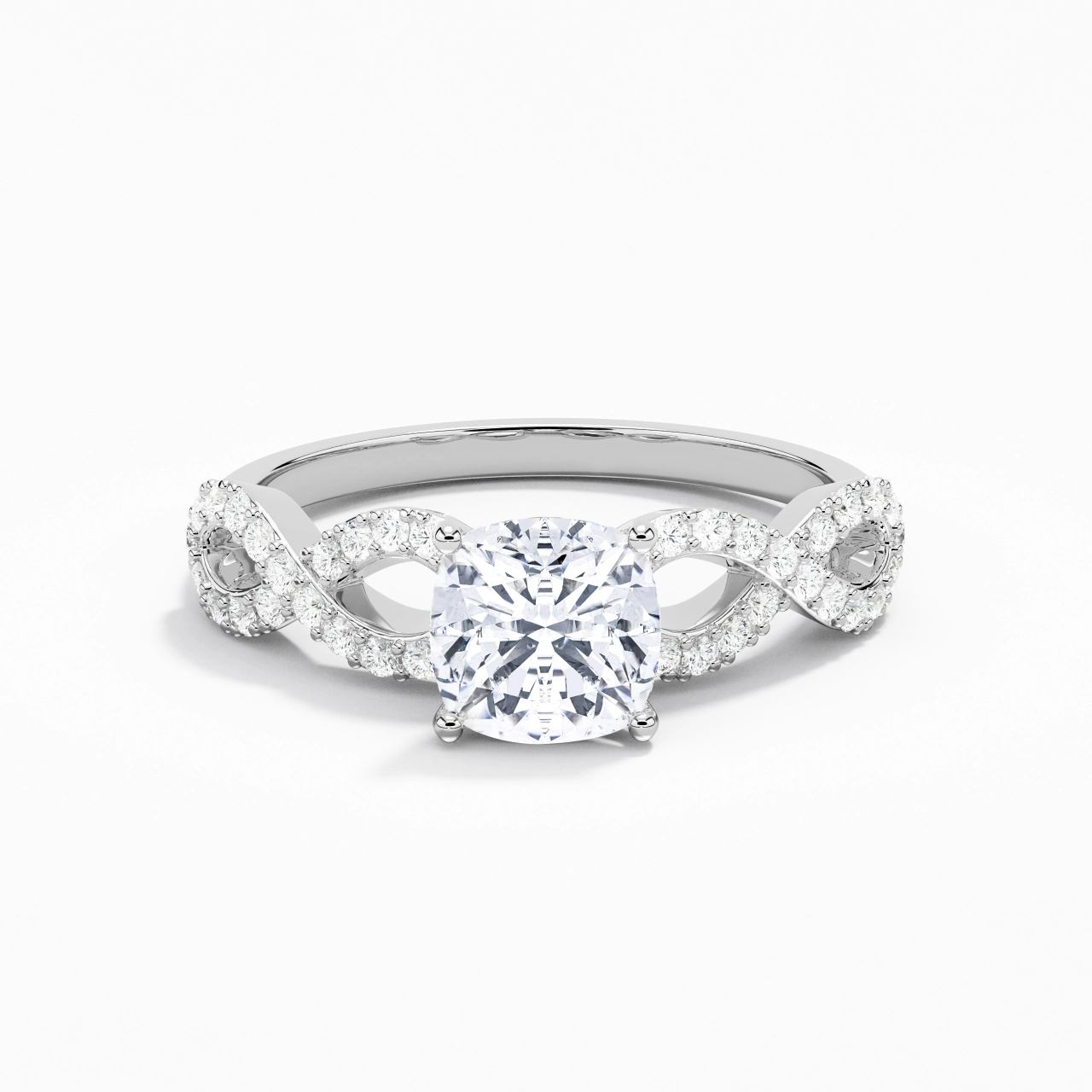 1.50ct Moissanite Engagement Ring 14K White Gold