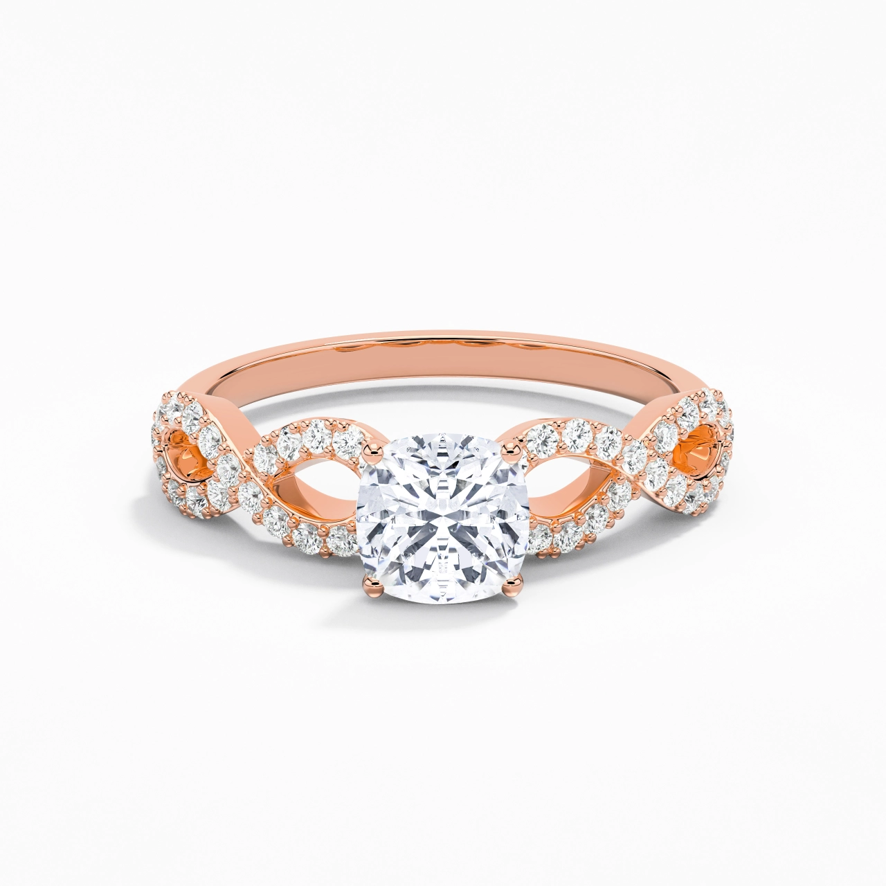 1.00ct Moissanite Engagement Ring 18K Rose Gold