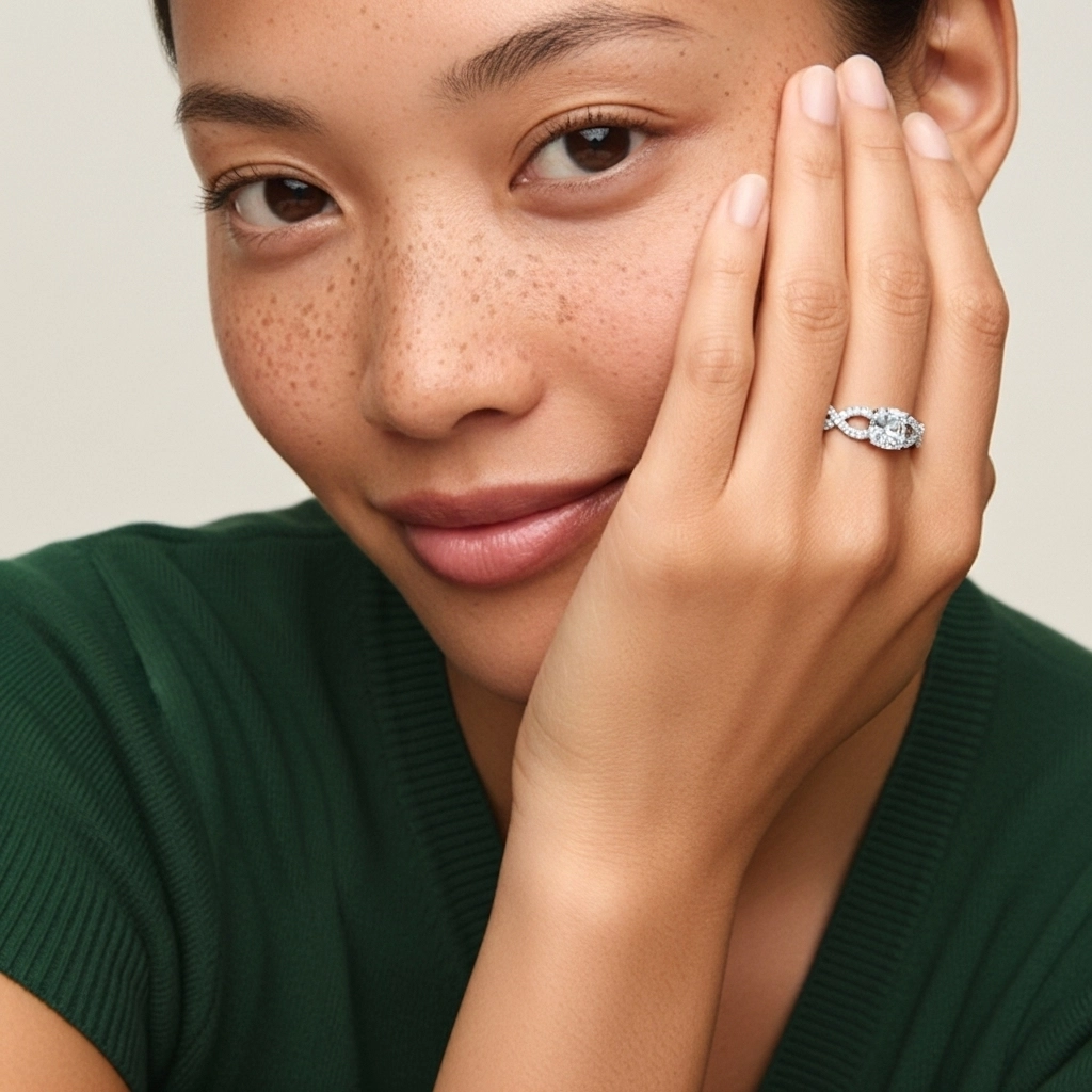 Infinity Prong Engagement Ring 1.50ct Moissanite