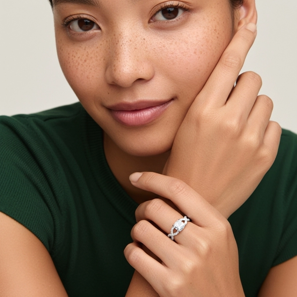 Infinity Prong Engagement Ring 1.50ct Moissanite