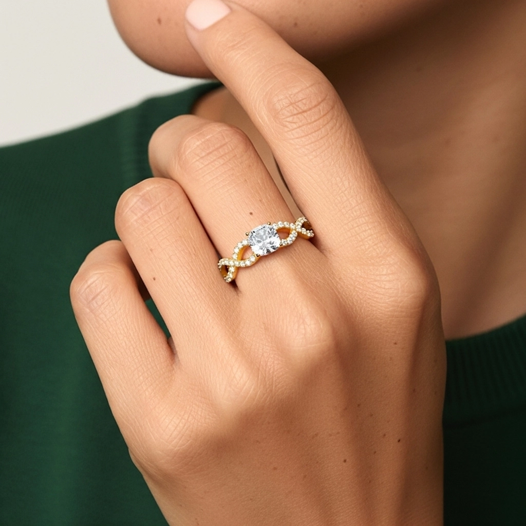 Infinity Prong Engagement Ring 2.00ct Moissanite