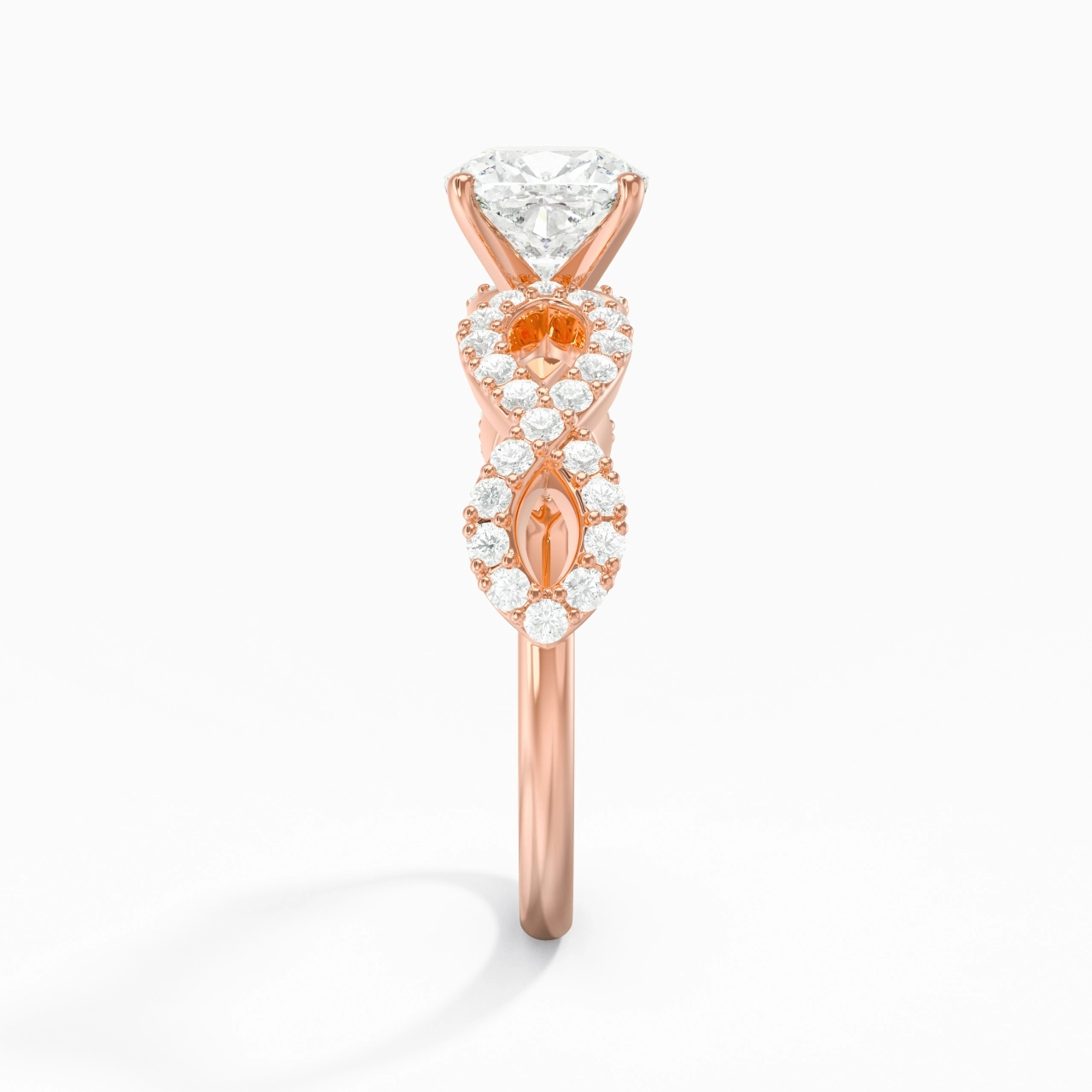 1.00ct Moissanite Engagement Ring 18K Rose Gold