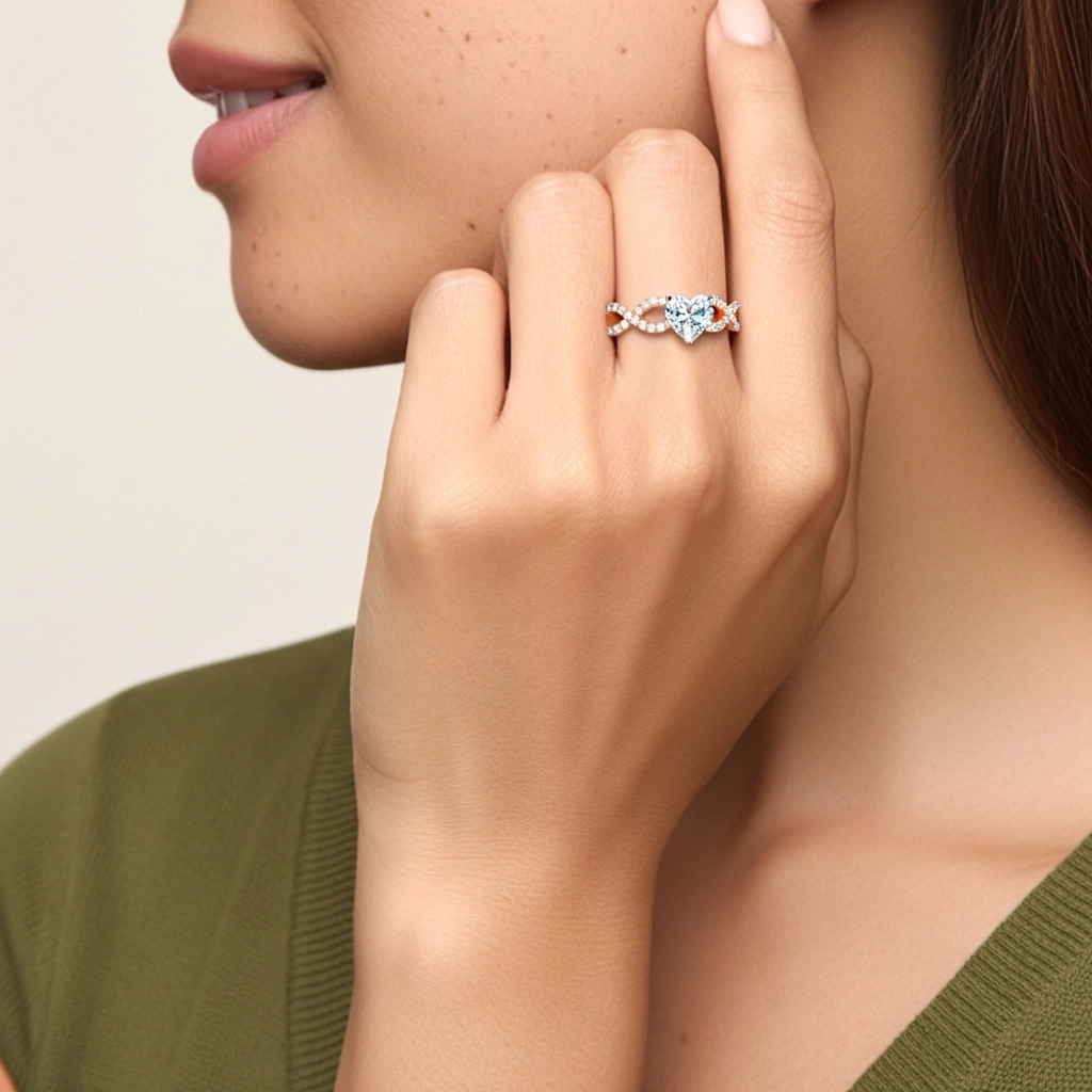 1.50ct Moissanite Engagement Ring 14K Rose Gold