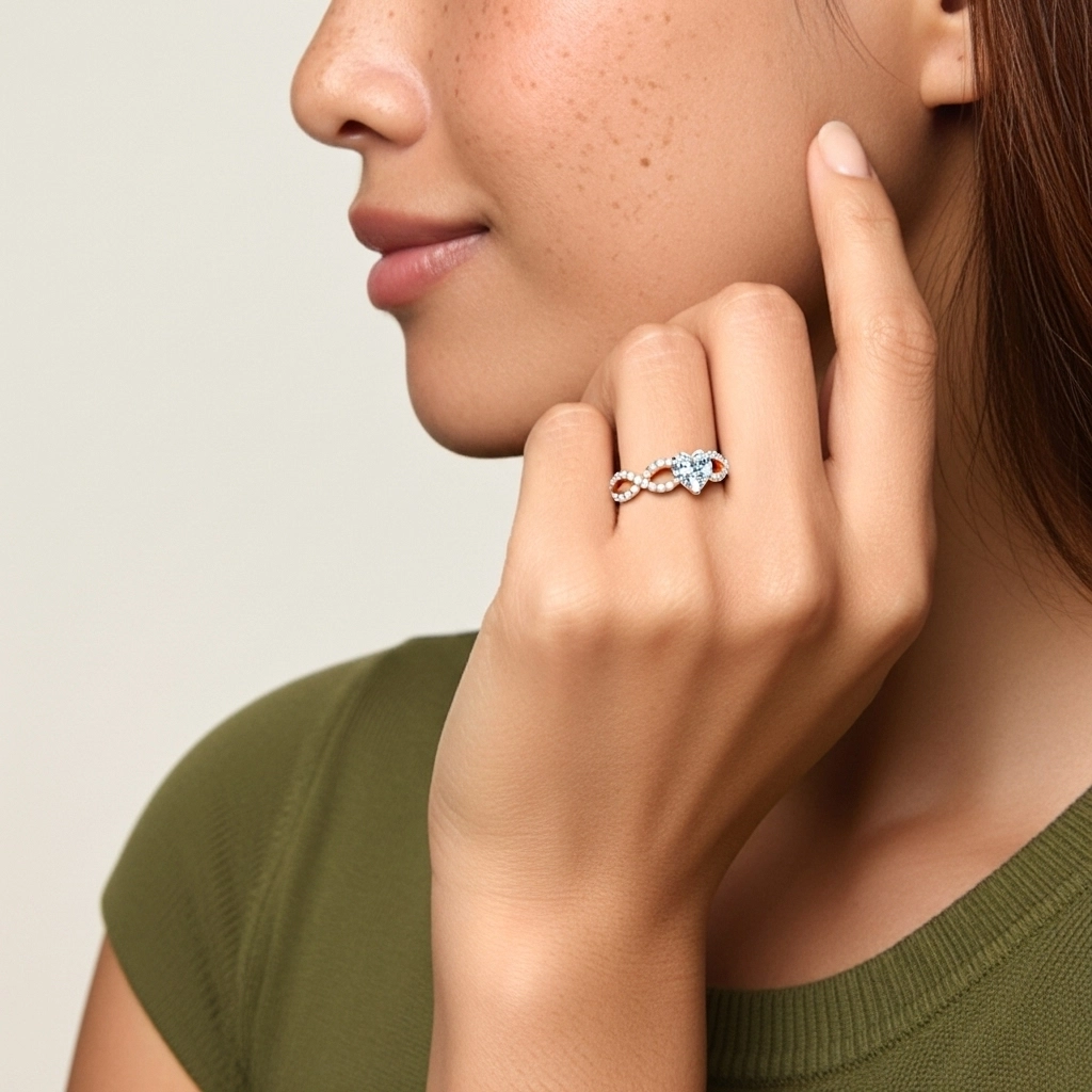 1.50ct Moissanite Engagement Ring 14K Rose Gold