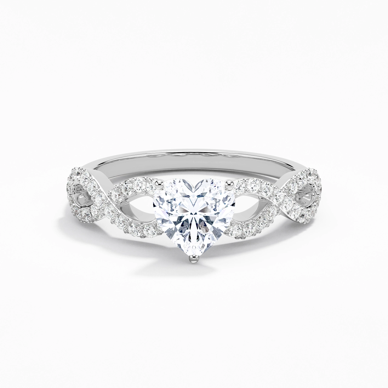 Infinity Prong Engagement Ring 1.00ct Moissanite