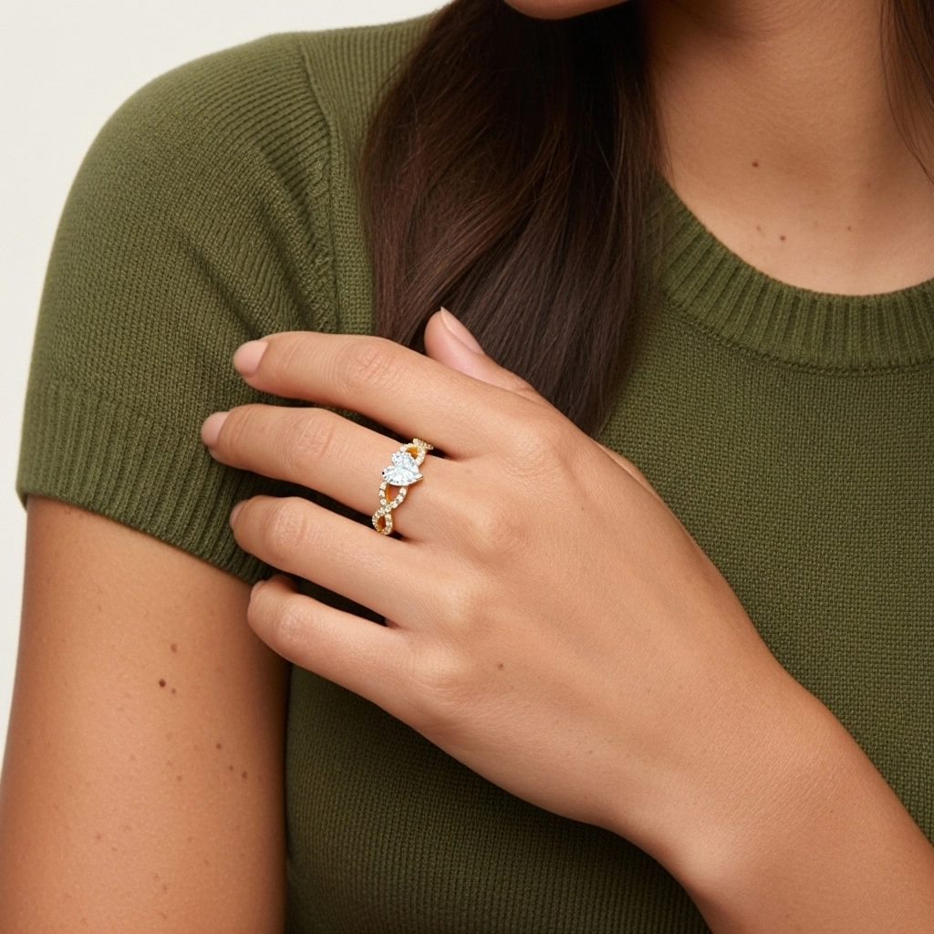 1.50ct Moissanite Engagement Ring 18K Gold