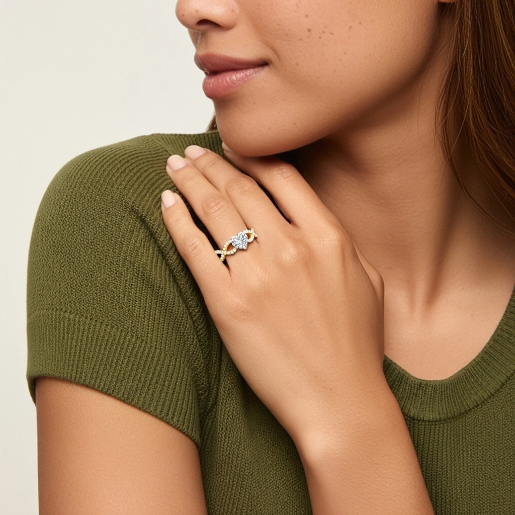 1.50ct Moissanite Engagement Ring 18K Gold