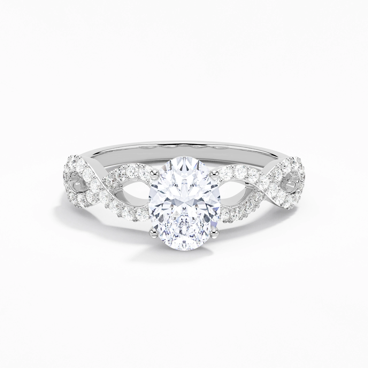 1.50ct Moissanite Bague de fiançailles Platine