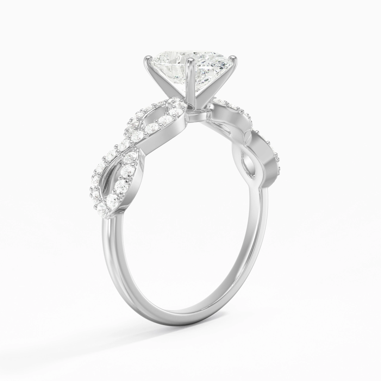 1.50ct Moissanite Bague de fiançailles Or blanc 14 carats