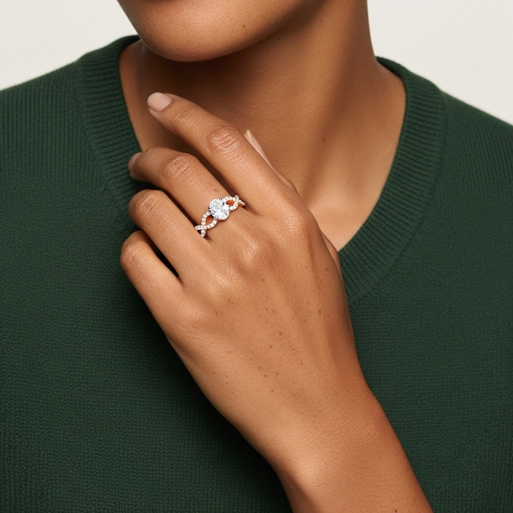 Infinity Prong Engagement Ring 1.50ct Moissanite