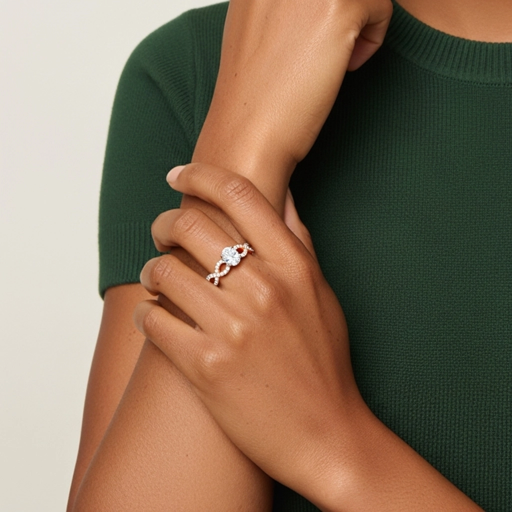 Infinity Prong Engagement Ring 1.50ct Moissanite