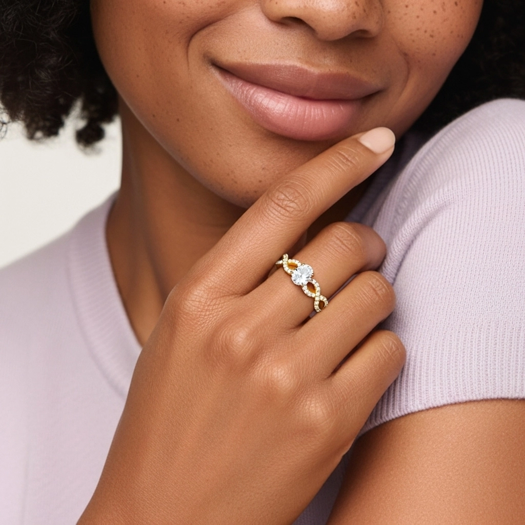 Infinity Prong Engagement Ring 2.00ct Moissanite