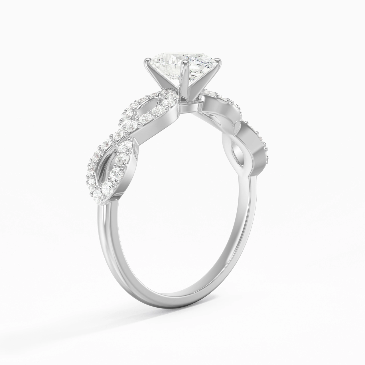 Infinity Prong Engagement Ring 1.00ct Moissanite