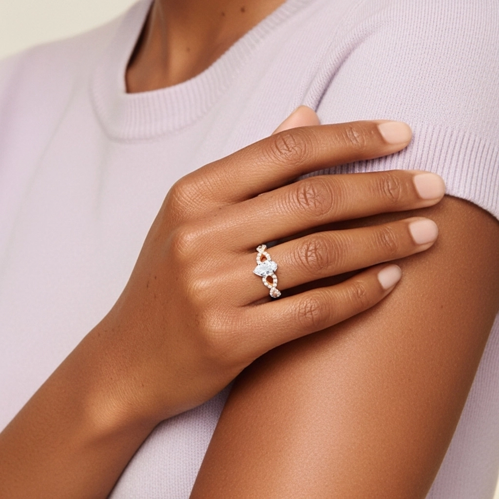 1.50ct Moissanite Engagement Ring 18K Rose Gold