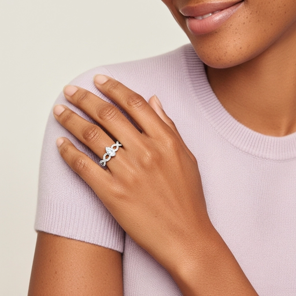 Infinity Prong Engagement Ring 1.00ct Moissanite