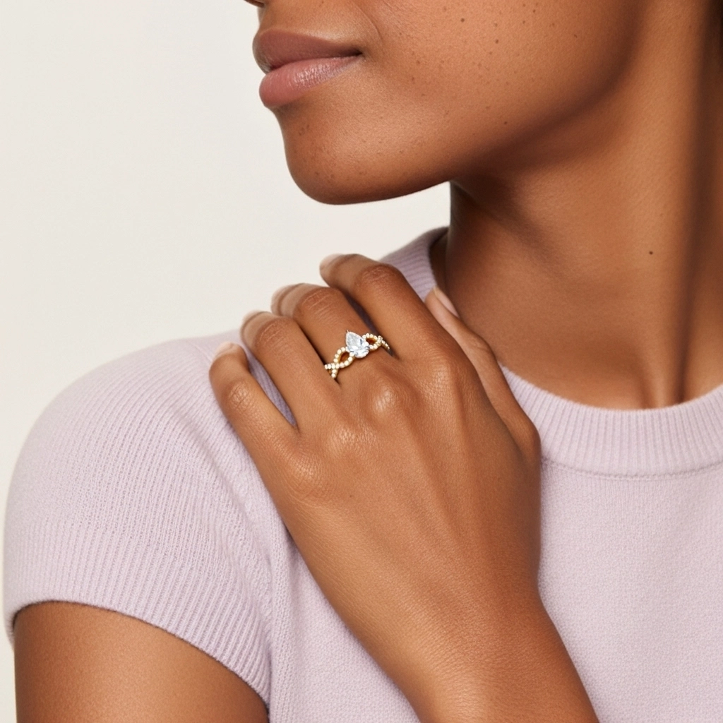 Infinity Prong Engagement Ring 1.00ct Moissanite