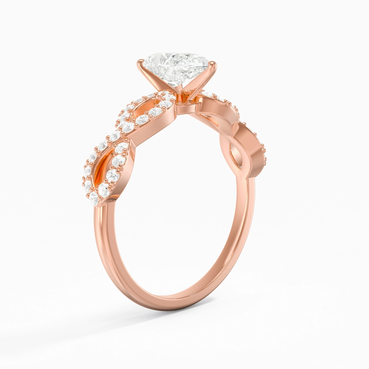 1.00ct Moissanite Engagement Ring 18K Rose Gold