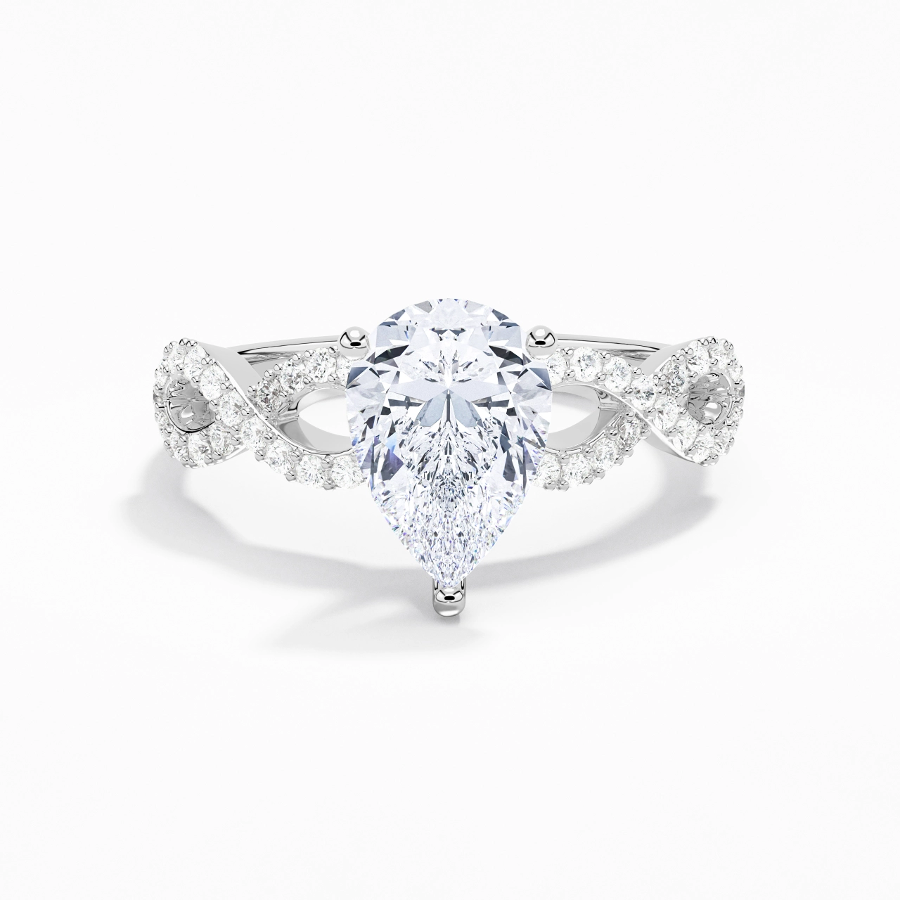 2.00ct Moissanite Engagement Ring Platinum