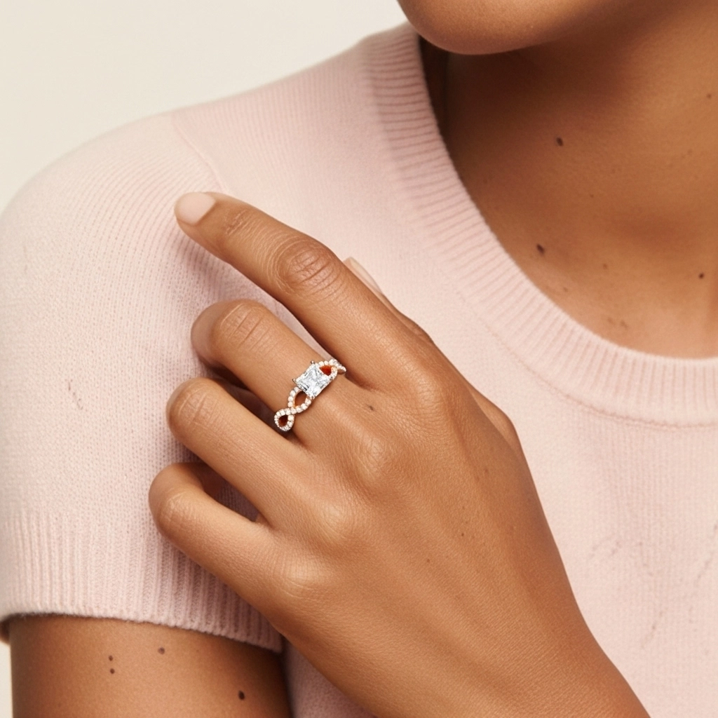 Infinity Prong Engagement Ring 1.50ct Moissanite